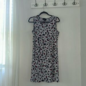 Red and blue sunflower dress